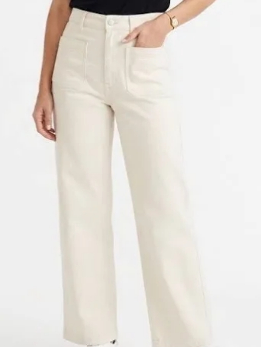 Madewell High-Rise Wide-Leg Jeans in Cream